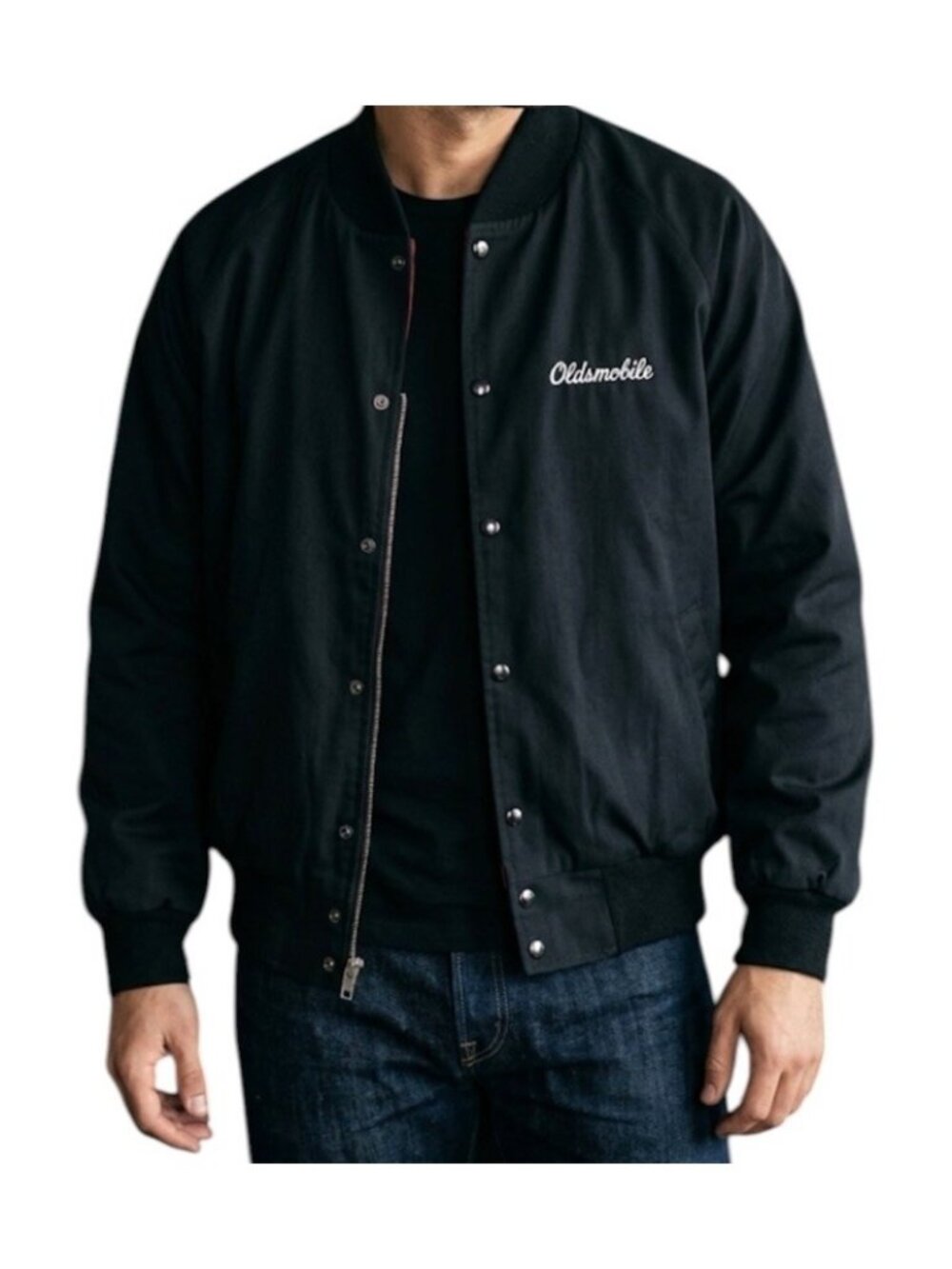 Vintage Todd Black Button Down Quilted Lining Oldsmobile Embroidered Jacket 1X
